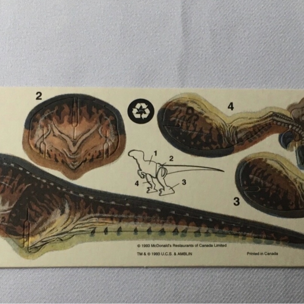 Jurassic Park McDonald's Canada Velociraptor Cut-Out Standee Vintage  1993